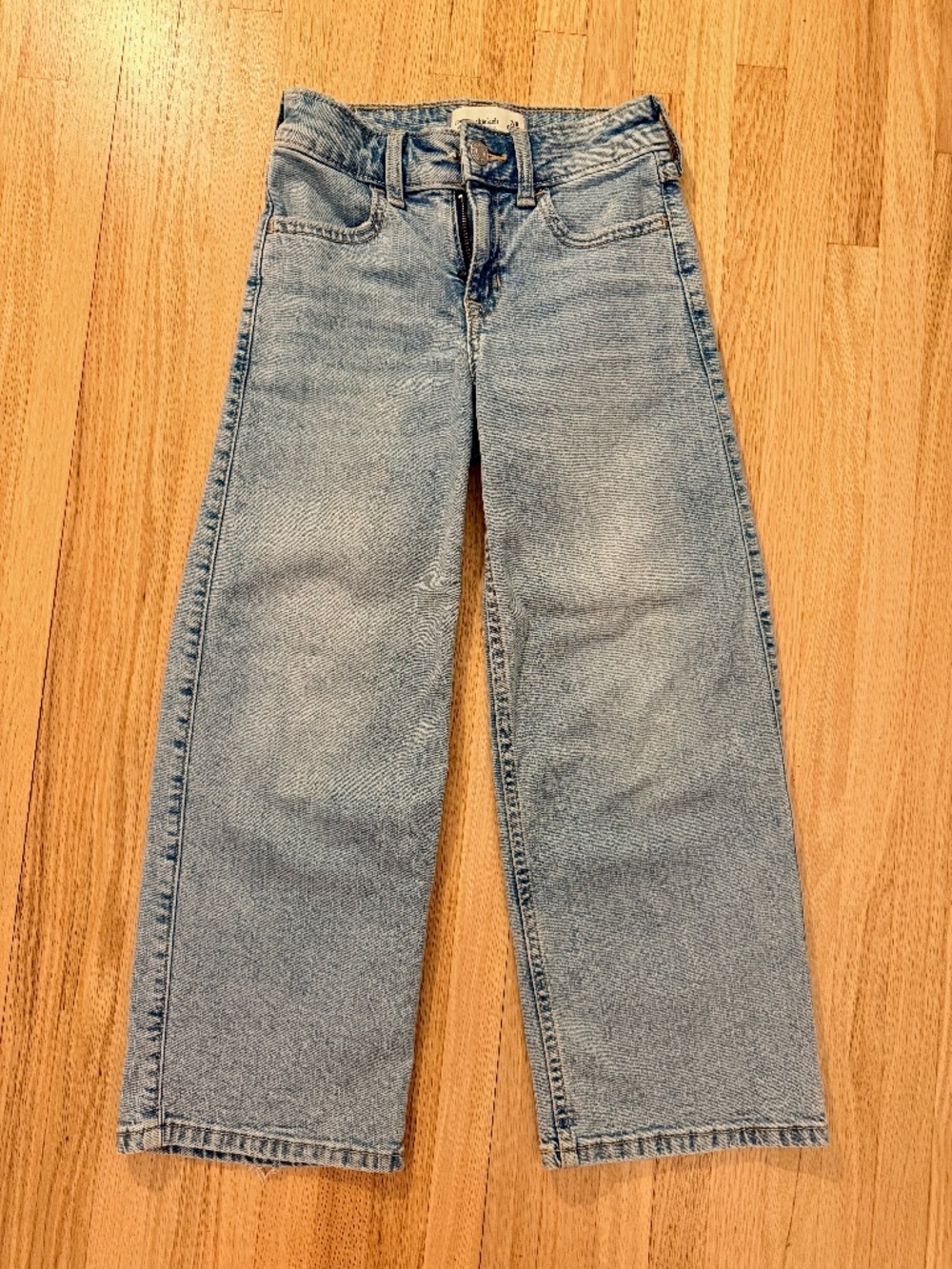 Abercrombie Kids Medium Wash High Rise Wide Leg Jeans Size 7/8